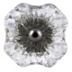 Clear Square Glass Flower Cabinet Knob